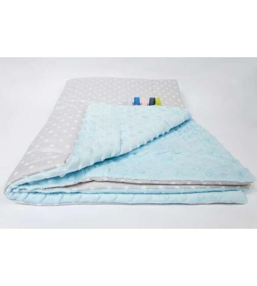 Sedziņa divpusēja MINKY Dots grey-blue 75х100 cm