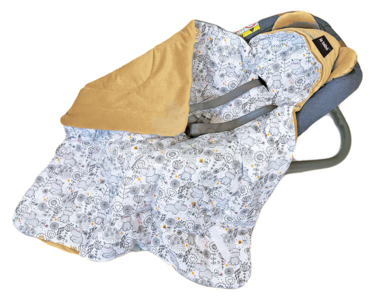La bebe™ Swaddle Velur+Cotton 90x90 Art.133708 Yellow, 90x90 cm
