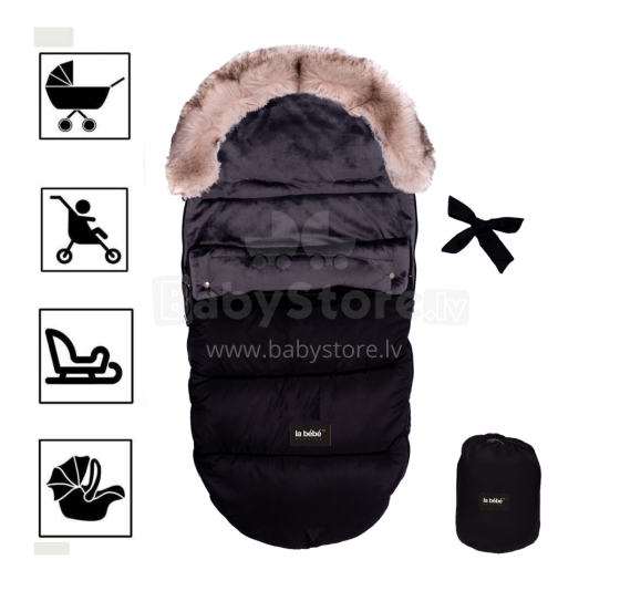 La bebe™ Sleeping bag Winter Footmuff Art.83956 Black