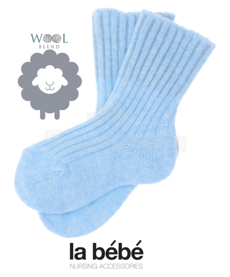 La bebe™ Wool Angora Socks Art.134227 Cloud Bērnu vilnas zeķītes/zekes