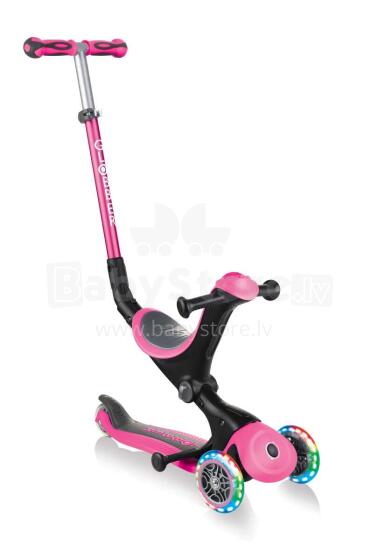 Globber Go Up Deluxe Lights Art.646-106 Deep Pink Самокат-велобег 4 в 1