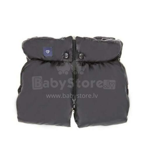 Ratiņu cimdi-mufta (divdaļīgie) PLUSH BLACK Womar M-059