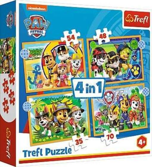 TREFL PAW PATROL Pužļu komplekts 4in1 Ķepa Patruļa