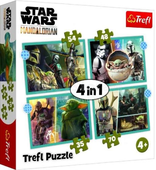TREFL STAR WARS Pužļu komplekts 4in1 Mandalorian