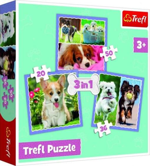 TREFL Pužļu komplekts 3in1 Kucēni