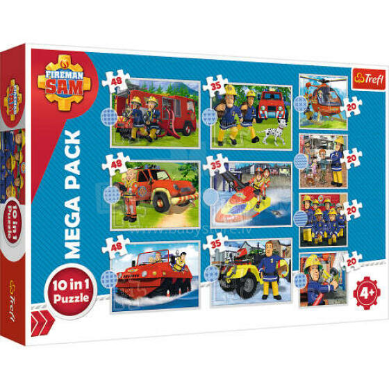 TREFL FIREMAN SAM Pužļu komplekts 10in1 Ugunsdzēsējs Sems