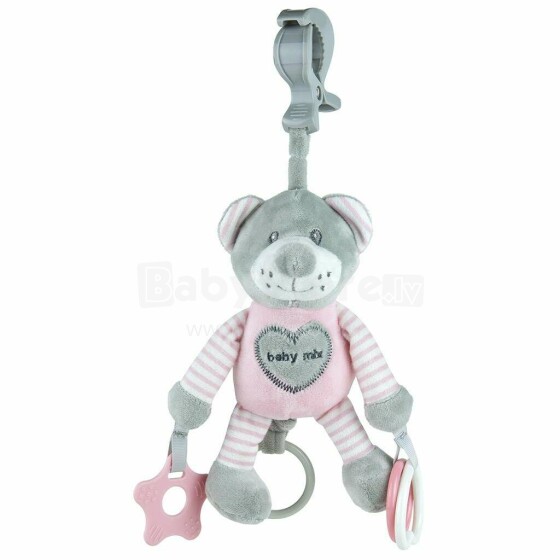 BabyMix Bear Art.40846 Pink Žaislą galima pakabinti ant vežimėlio vibruojant