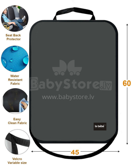 La bebe™ Car Seat Protector Eco Leather Art.56793 Grafit