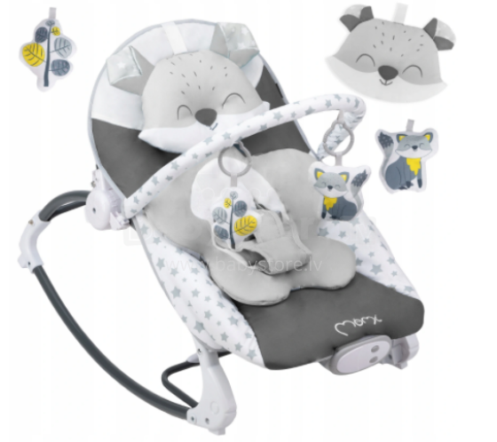 Momi Bouncer Luis Art.BULE00018 Grey Modern rocking chair with music and vibration
