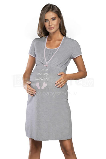 Italian Fashion Carlina Art.135992 Melange/Rose Grūtnieču/barošanas naktskrekls ar īsajām piedurknēm