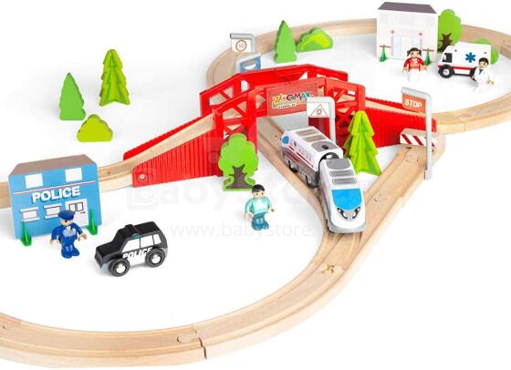 Woomax Train Art.46444  Koka dzelzceļš