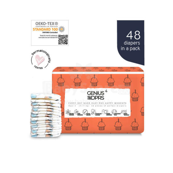 TheGeGe Nappies Maxi 4 Art.138109  Подгузники 4 размер,7-17 кг,48шт