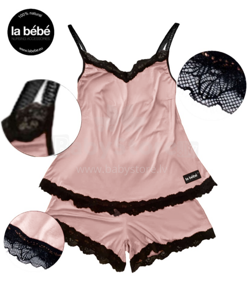 La bebe™ Maternity Cotton Art.138292 Old rose Naktskrekliņs + šortii barošanai