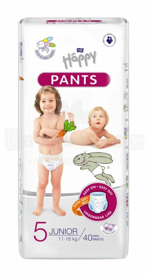 Happy Pants Junior Art.BB-055-JU40-002 Baby mähkmed-aluspüksid 5 suurusega 11-18 kg, 40 tk.