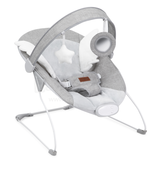 Momi Bouncer Tuli  Art.BULE00021 Wings Grey   Стильный детский шезлонг с музыкой и вибрацией