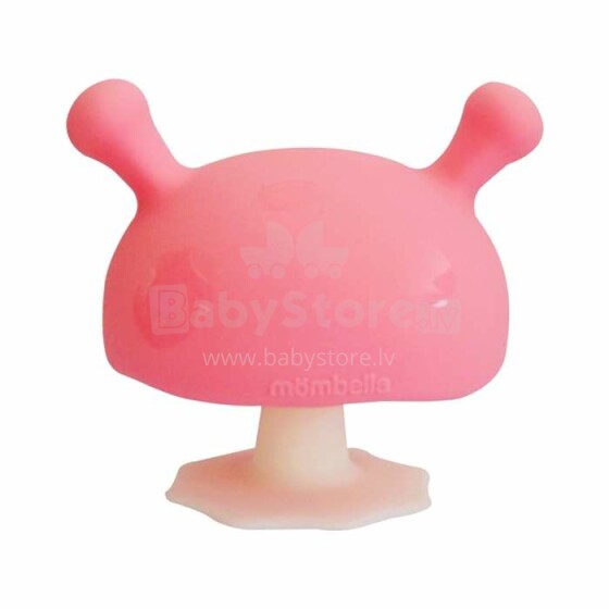 Mombella Mushroom Teether Toy Pink Silikona kožamā rotaļlieta Sēne