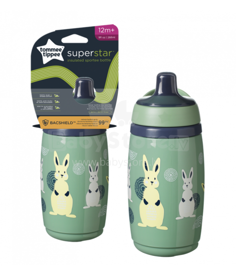 TOMMEE TIPPEE INSULATED SPORTEE Art.447820 greeen Bottle 12m+, 266ml