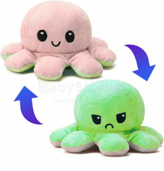 Atgriezenisks emociju astoņkājis, rozā/gaiši zaļā krāsā