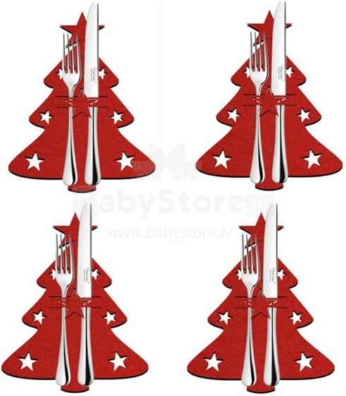Galda piederumu futrālis - Ziemassvētku dekors, sarkans