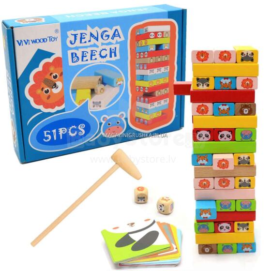 Bērnu jenga + kārtis un kauliņi