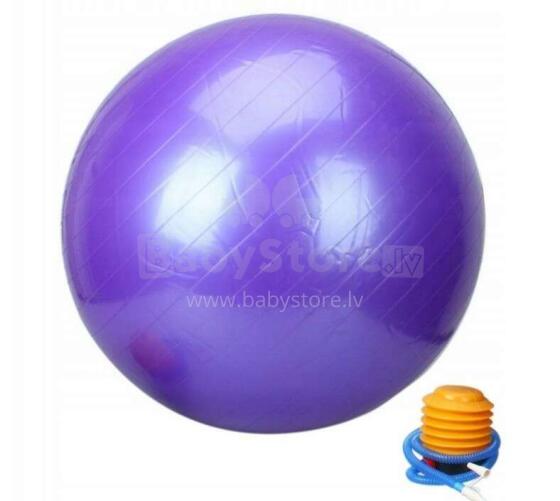 Vingrošanas bumba ar sūkni 75cm,  violets