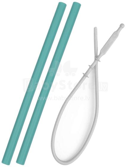 MINIKOIOI tīrīšanas birste salmiņam ar atsvaru komplekts FLEXI, 2 vnt., Aqua Green, 101110005