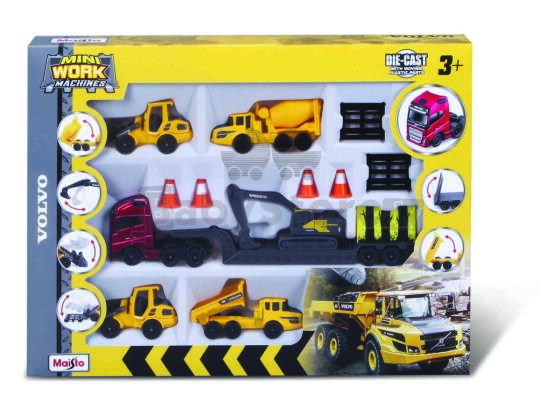 MAISTO DIE CAST 1:64 spēļu komplekts Volvo ar zemu iekrāvēju, 12437