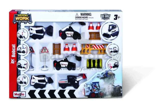 MAISTO DIE CAST 1:64 rotaļu komplekts Bobcat, 5 transportlīdzekļi ar piederumiem, 12436