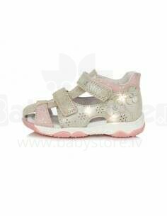 D.D.Step (DDStep) Art.AC64-762BT Pink  Экстра комфортные сандалики для девочки со световыми эффектами (25-30)