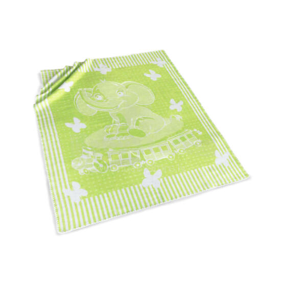 Kids Blanket Cotton  Art.G00011 Green Elephant