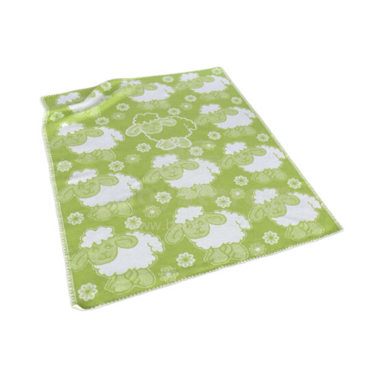 Kids Blanket Cotton  Art.G00011 Green Sheep