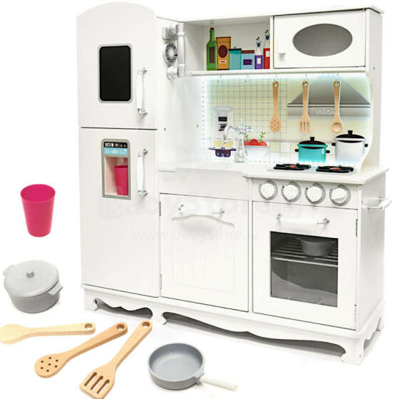 Ikonka Wooden Kitchen XXL Led Art.KX6491