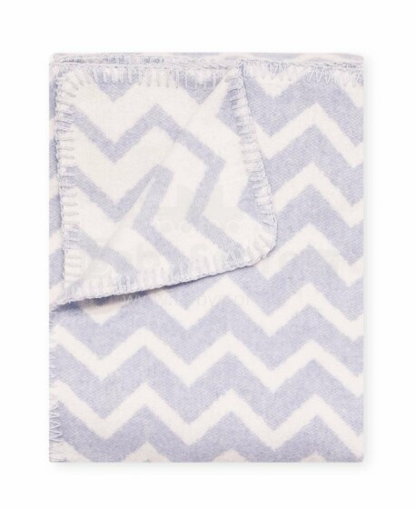 Kids Blanket Cotton Zigzag Art.14098 Blue  Детское одеяло/плед  100х140см(B категория качества)