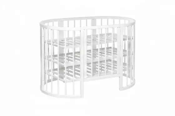 La Bebe™ Bed Kotto Olin 9 in 1 Art.141419 White Multifunctional wooden 9-in-1 transforming crib
