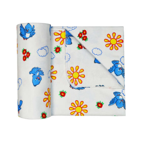 UR Kids Flannel  Art.141445 Birds White