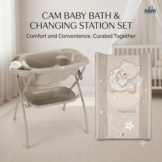 Cam Baby Block + Bagno Art.V291-C260 Beige Pārtinamais matracis komplekts (ražots Itālijā)