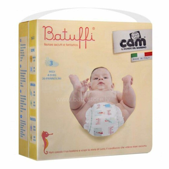 Cam Batuffi Art. V426 Ecological diapers size 3 from 4-9kg,20 pcs.