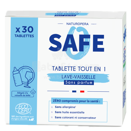 Safe Tablettes Art.142338 Таблетки для мытья посуды 3 в 1 (включая детскую посуду)