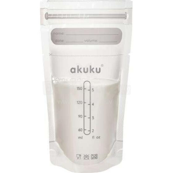 Akuku Art.A0011  Maisiņi mātes piena glabāšanai un sasaldēšanai 30 gab, 150 ml