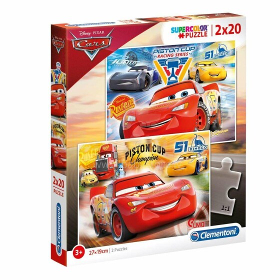 Clementoni Puzzle Cars Art.07027 Puzle Vaģi 2x20gab