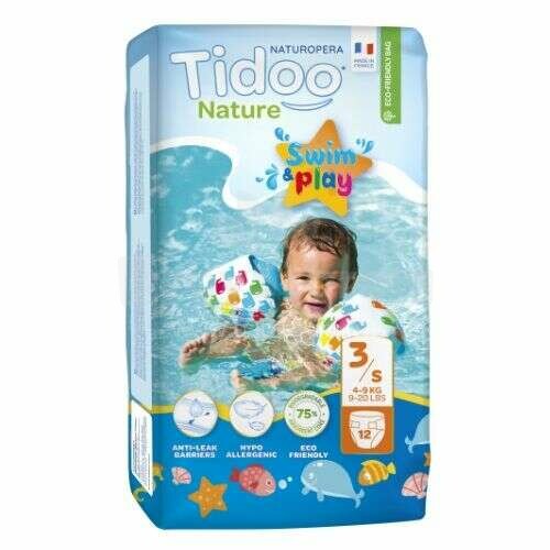 Tidoo Nature Swim & Play  Art.142616  Эко подгузники для бассейна S размер,4-9 кг,12 шт.