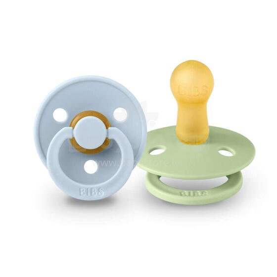 Bibs Colour Art.142983 Baby Blue / Pistachio Soothers 6-18 m, 100% natural