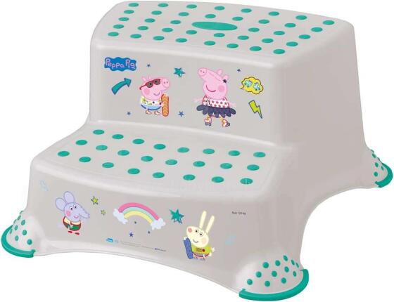Lorelli Double Step Stool Piggy Comic Grey   Art.143806