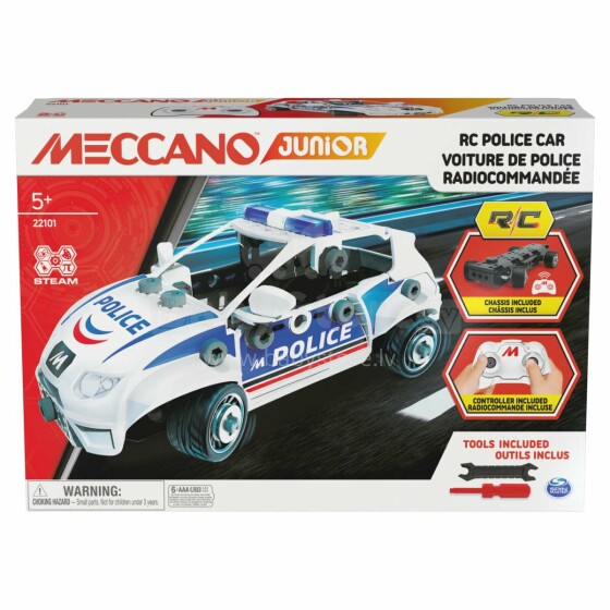 MECCANO Art.6064177 konstruktorius – radijo bangomis valdomas policijos automobilis