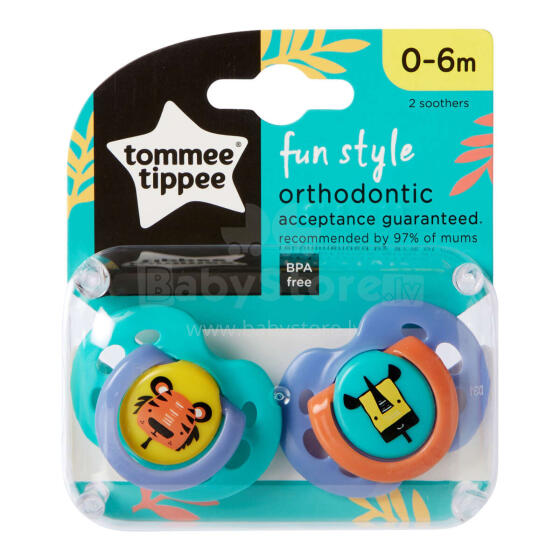 TOMMEE TIPPEE māneklis Fun unisex 0-6 m 2 gab., 433470