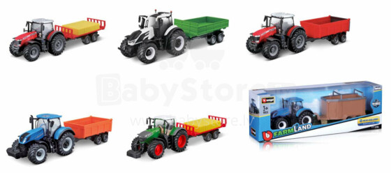 BBURAGO Art.18-31920 tractor with trailer 10 cm in assortment