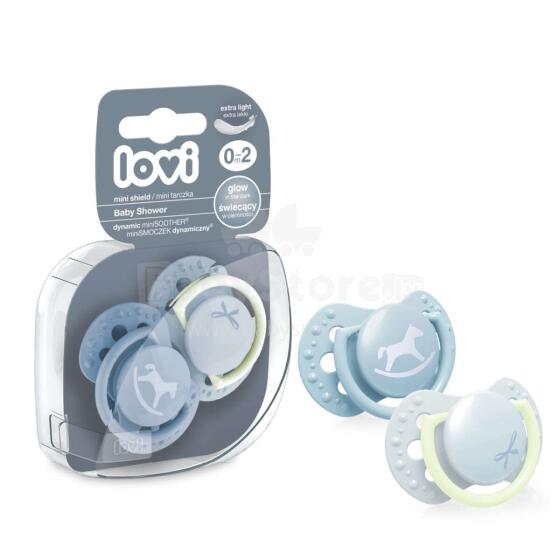 LOVI Silikona dinamiskais knupis, 0-2m, 2 gab., Baby Shower Boy, 22/900boy