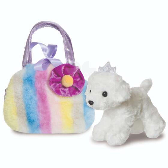 AURORA Fancy Pals Plīša kucēns violetā somā, 20 cm