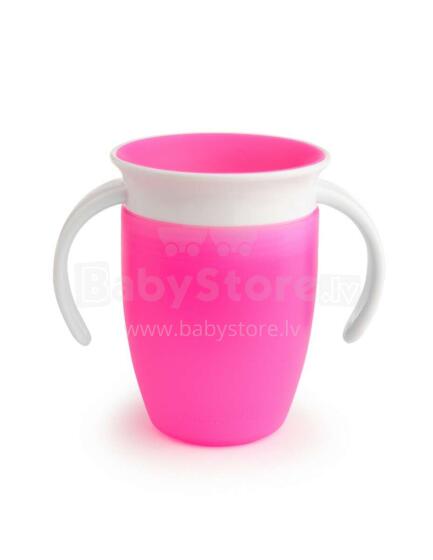 MUNCHKIN treniņa krūzīte, Miracle 360, rozā,  6m+, 207 ml, 01227202