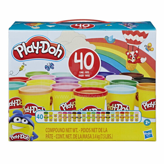 Hasbro Play-Doh Art.E9413 Масса для лепки, 40 банок